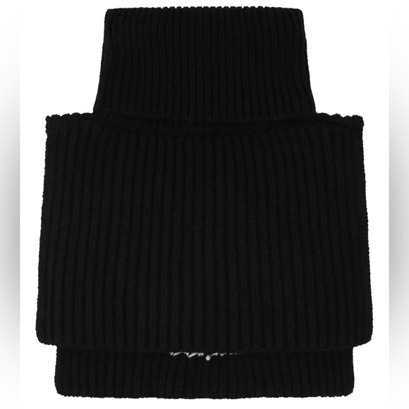 Prada Black & White Turtleneck Sweater Logo Intarsia Knit Balaclava neck warmer - Picture 2 of 6